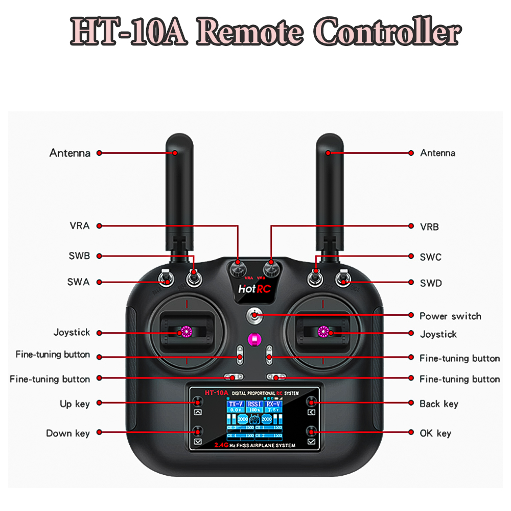 Hotrc HT-10A 2.4G 10CH Transmi - đánh giá và giá Rc Helicopter Remote Control